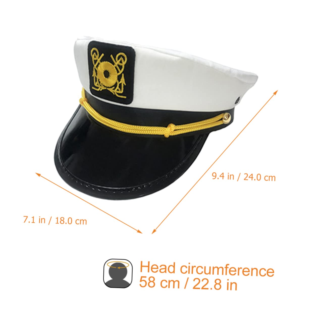 SHERCHPRY 5pezzi Cappello Da Marinaio Per Cosplay e Halloween Accessorio Costume Nautico Cappello Da Con Ricamo Idea Per Feste e Eventi Marittimi