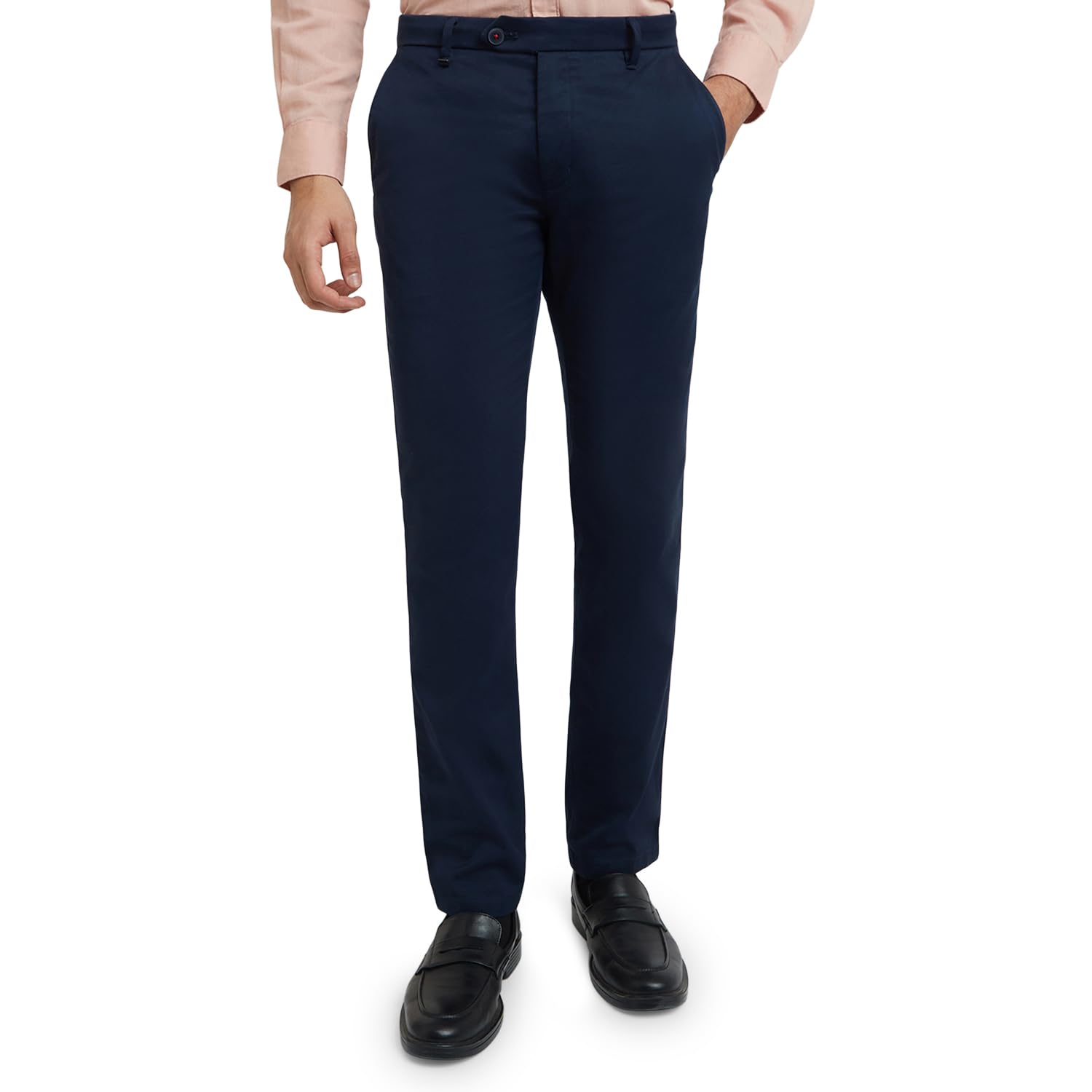 raymond Men's Pure Cotton Structure Pattern Contemporary Fit Flat Front Casual Trouser-picture-23