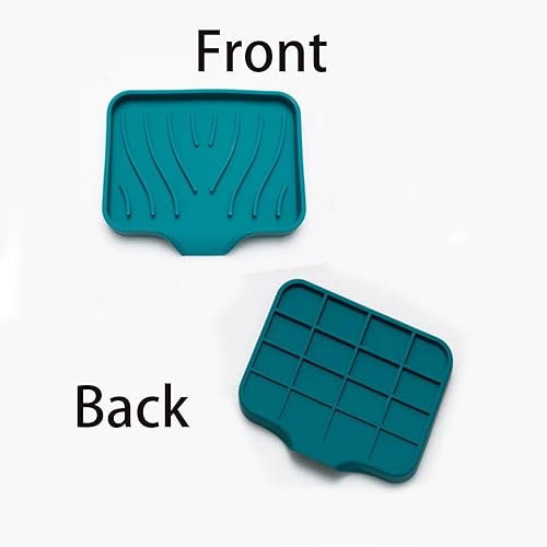 Miniatura 2 de Jabonera de silicona, bandeja de jabón autodrenante para ducha, baño, soporte pequeño para pared de ducha  Bandeja de jabón para cocina (negro +