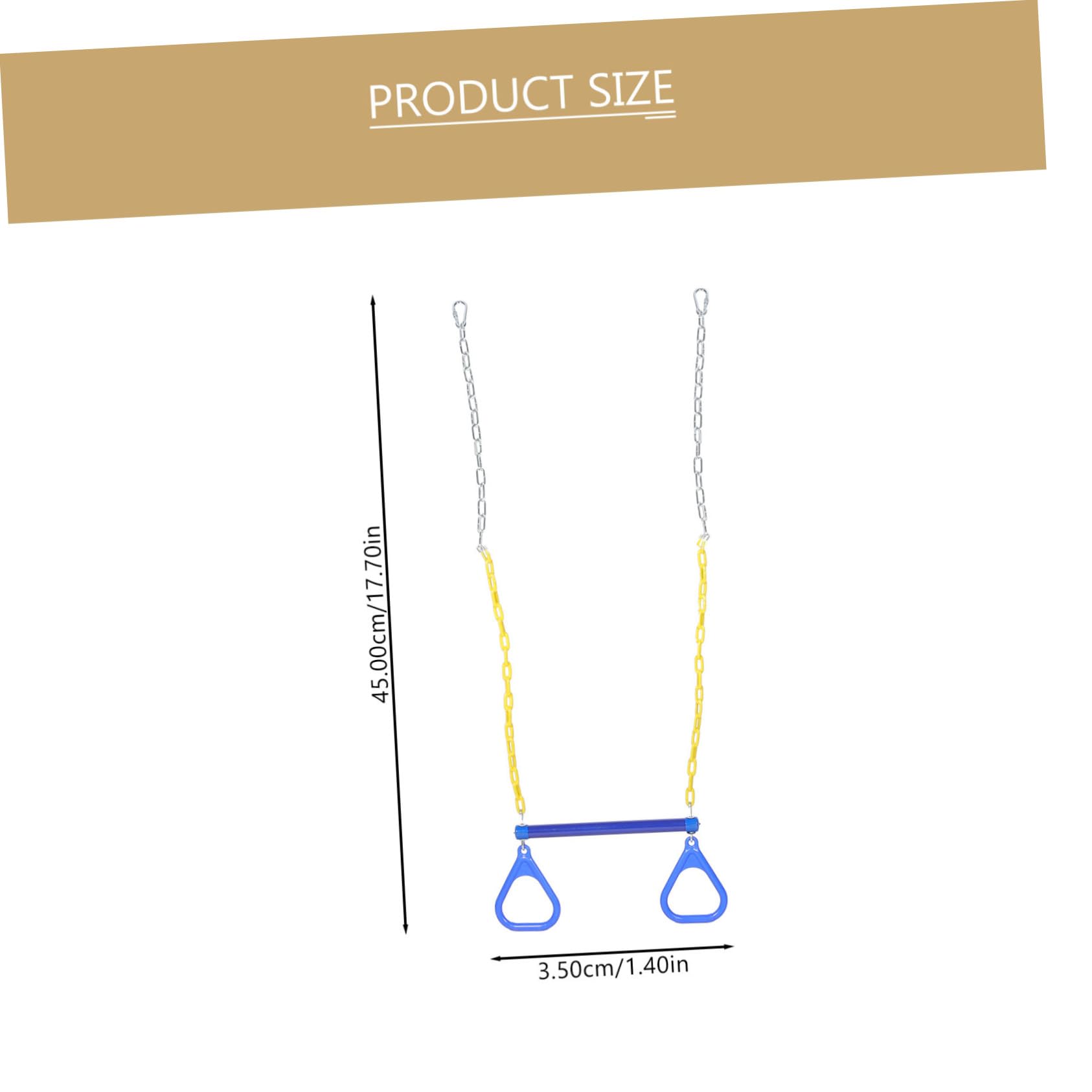 GOOHOCHY Multi-Purpose Hanging Ring Gymnastic Rings for Children Swing Bar for Kids Outdoor Orange