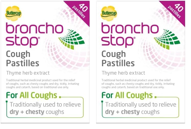 BronchostopCough Pastilles – Traditionally Used to Relieve Any Type of Cough - Pack of 80 On-the-Go Pastilles