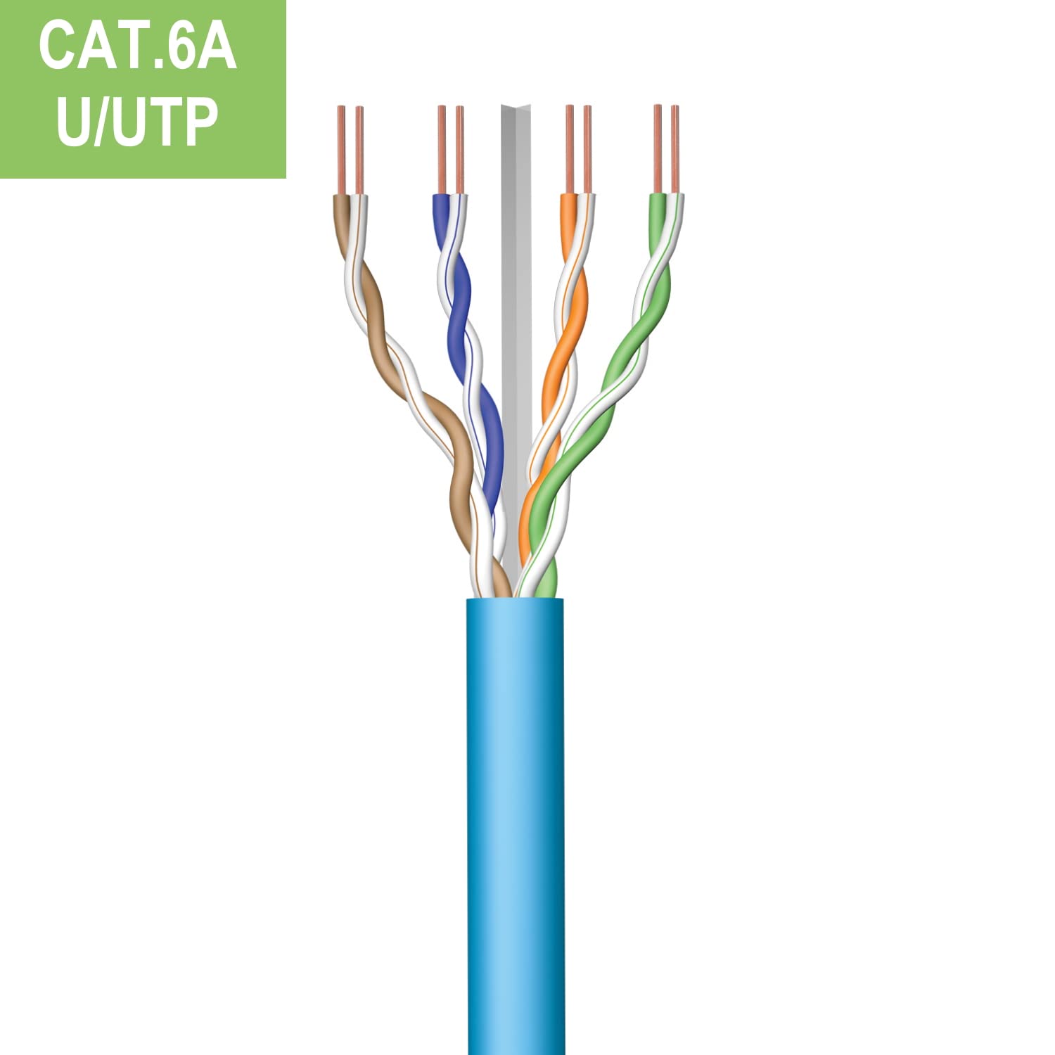 Ewent IM1222 50m Bobina Cable de Red Ethernet CAT.6|LSZH|U-UTP|AWG23/1|CU Cobre sólido puro|CPR, Classe Eca|10GBit Ethernet|500 MHz| ideal para PC, Router, Modem, Switch, TV, PS5, Xbox, AZUL 50 Metros