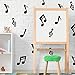 Whaline Music Notes Cutouts 45Pcs Musical Note Shape Cut Outs 5 Designs Black Musical Notes Paper Cutting with 100Pcs Glue Points for Music Classroom Bulletin Border Decor DIY Craft Projects