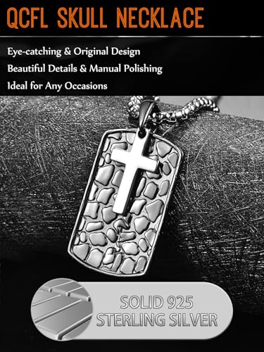 Dog Tag Cross Necklaces for Men, 925 Sterling Silver To My Dad/Husband/Son Pendant Necklace, Christmas Birthday Jewelry Gifts for Husband Father Son4