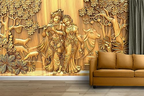 RK DECOR Radha Krishna Wallpaper Wall Sticker for Home Décor, Living Room, Bedroom, Hall, Kids Room, Play Room Self Adhesive Vinyl and Waterproof (Size 24X36 Inch) Design31
