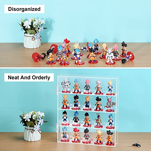 Acrylic Display Case, Clear Display Cabinet For Mini Funko Pop Figures, 4 Layer Locking Display Case Wall Mounted Or Desktop Suitable Mini Toys, Collections Or Stone #TOP2