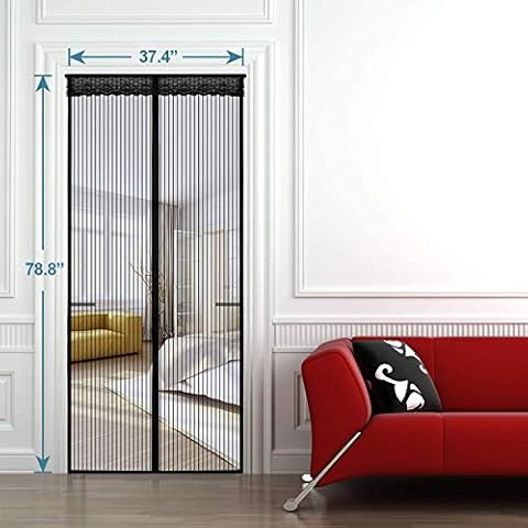 Magnetic Screen Door, 38 x 79 Inch Heavy Duty Mesh Screen Door Curtain Keep Insects Out,No Drilling Required,Automatically Close When in and Out for Keep Fresh Air in and Anti Mosquito Cover
