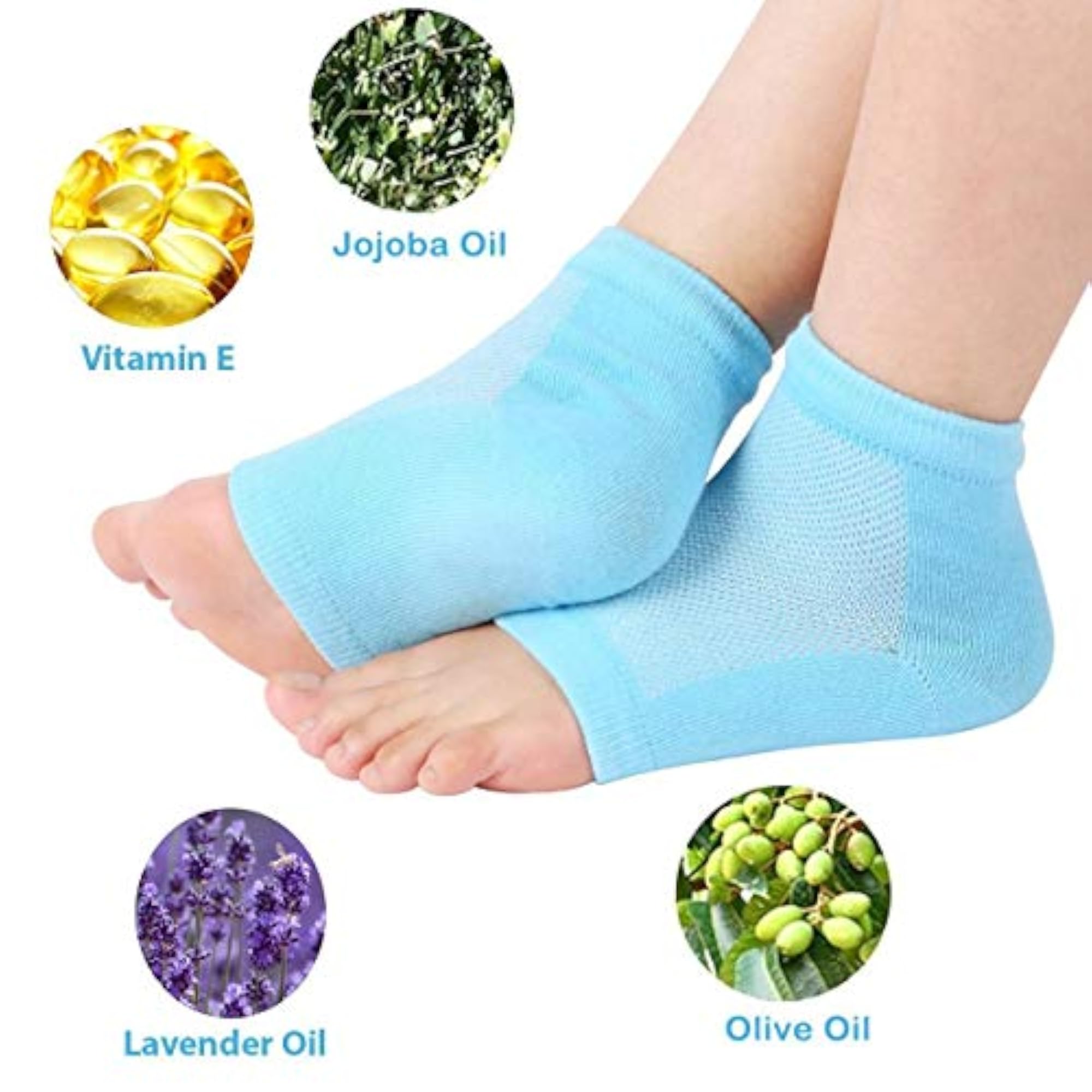 Heel Pain Relief Silicone Gel Heel Socks, Protector