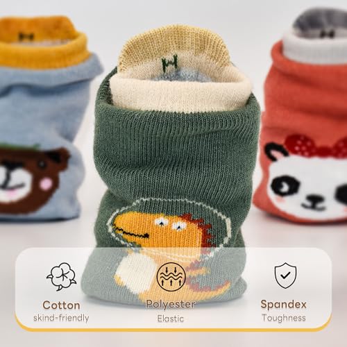 HYCLES Non Slip Baby Socks with Grip Non Skid Ankle Socks for 6-12 Month Infants 1-5 Years Toddlers Kids Boys Girls4