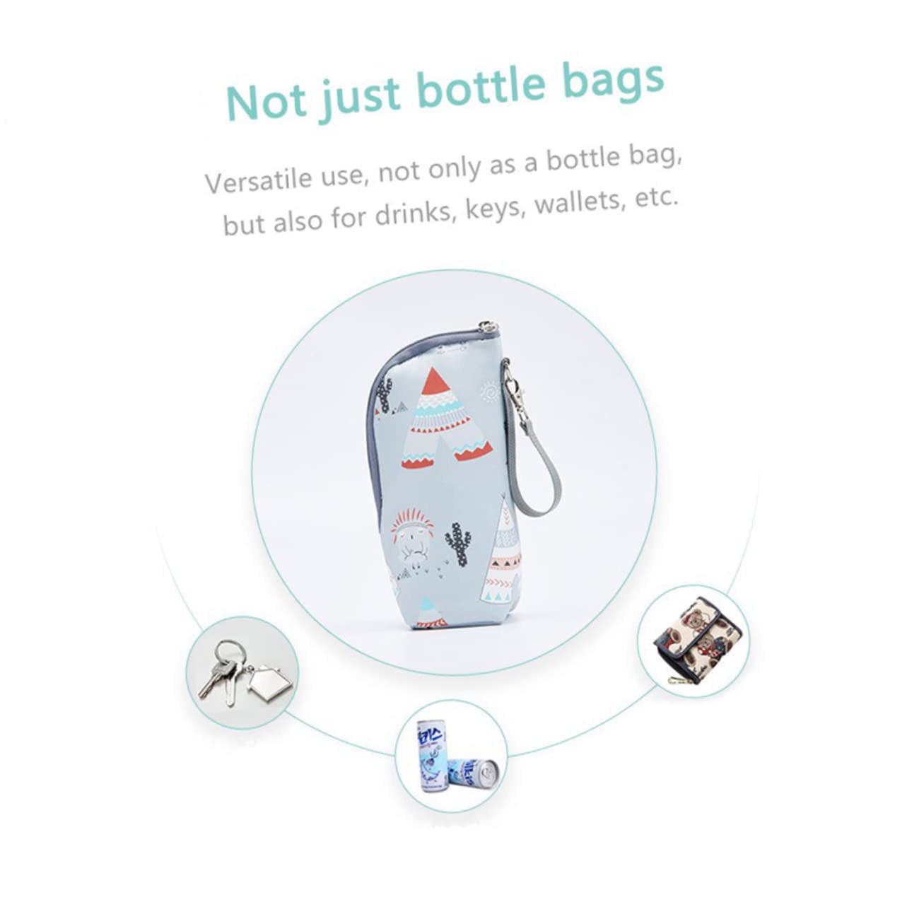 ibasenice 4piezas Bolsa Térmica Portátil para Biberón Funda Aislante para Almacenamiento De Leche Infantil para Paseos y Actividades Al Aire