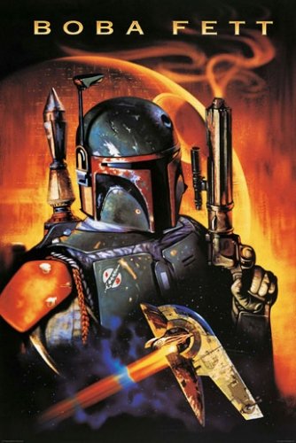 Star Wars - Movie Poster (Boba Fett & Death Star) (Size: 24 inches x 36 inches)