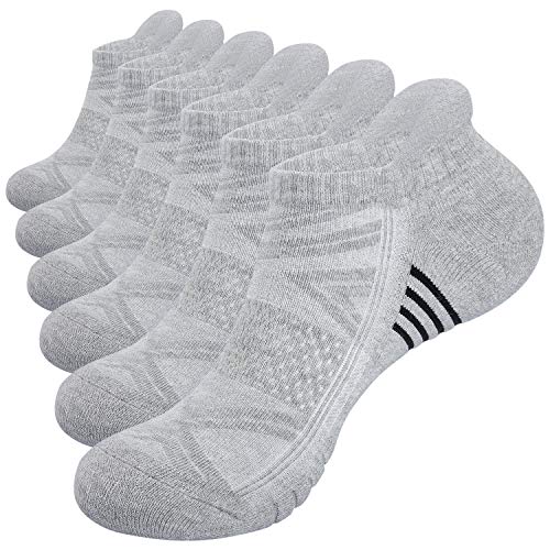 Image of TANSTC Athletic Running Ankle Socks,6Pairs Cushioned Low Cut Anti-Blister Tab Sports Sock Men Women