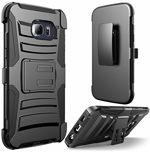 E LV Holster case for Galaxy S6 Edge Plus - Shell Holster Combo with Belt Clip and Kickback Stand - case Cover for Samsung Galaxy S6 Edge Plus