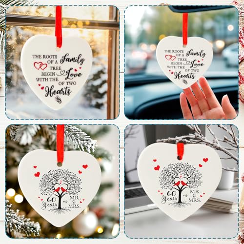 Image of Handcrafted Ceramic Keepsake for Couples Diamond Anniversary Mr. & Mrs. Gift 2024 Holiday Home Decor