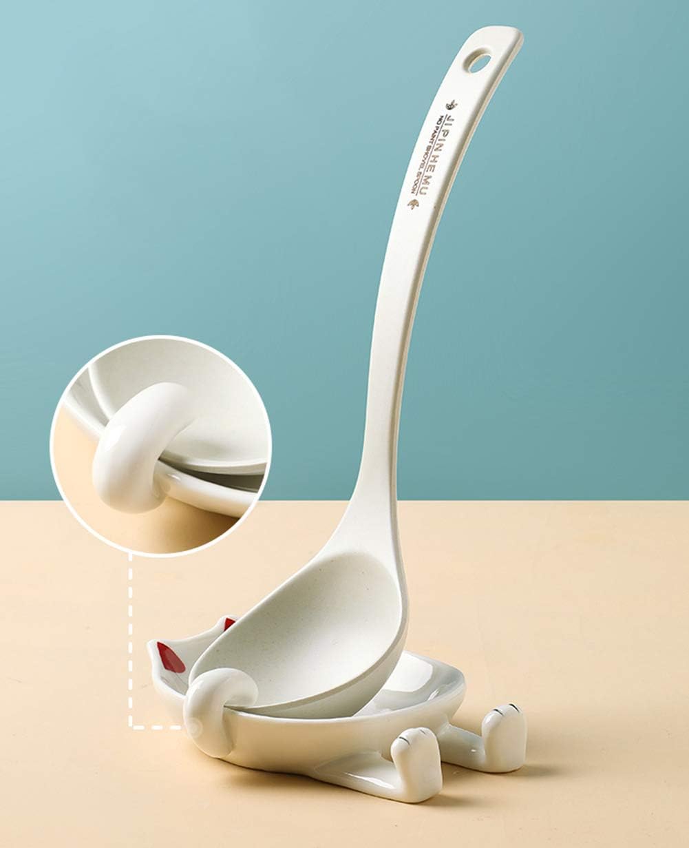 Cat Spoon Rest for Kitchen，Multifunction Ceramic Spoon Rest for Kitchen Counter,Cooking Utensil Holder Stove cover Lid Holder for Stove Modern Spatula Utensil Rest，Cute Spoon Rest: Home & Kitchen