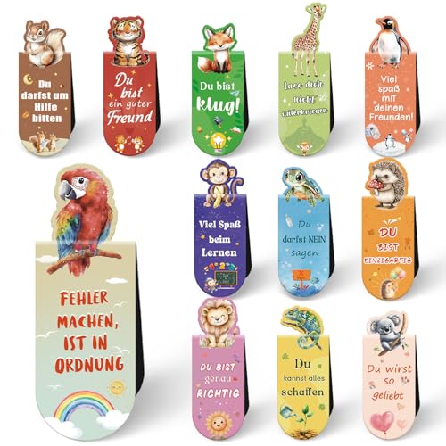 24 Magnetische Lesezeichen Kinder, Mitbringsel Kindergeburtstag Gastgeschenke,Geburtstagsmitbringsel Kinder,Kindergeburtstag Mitgebsel,Abschiedsgeschenk Kinder,Geschenke zur Einschulung Mädchen Junge