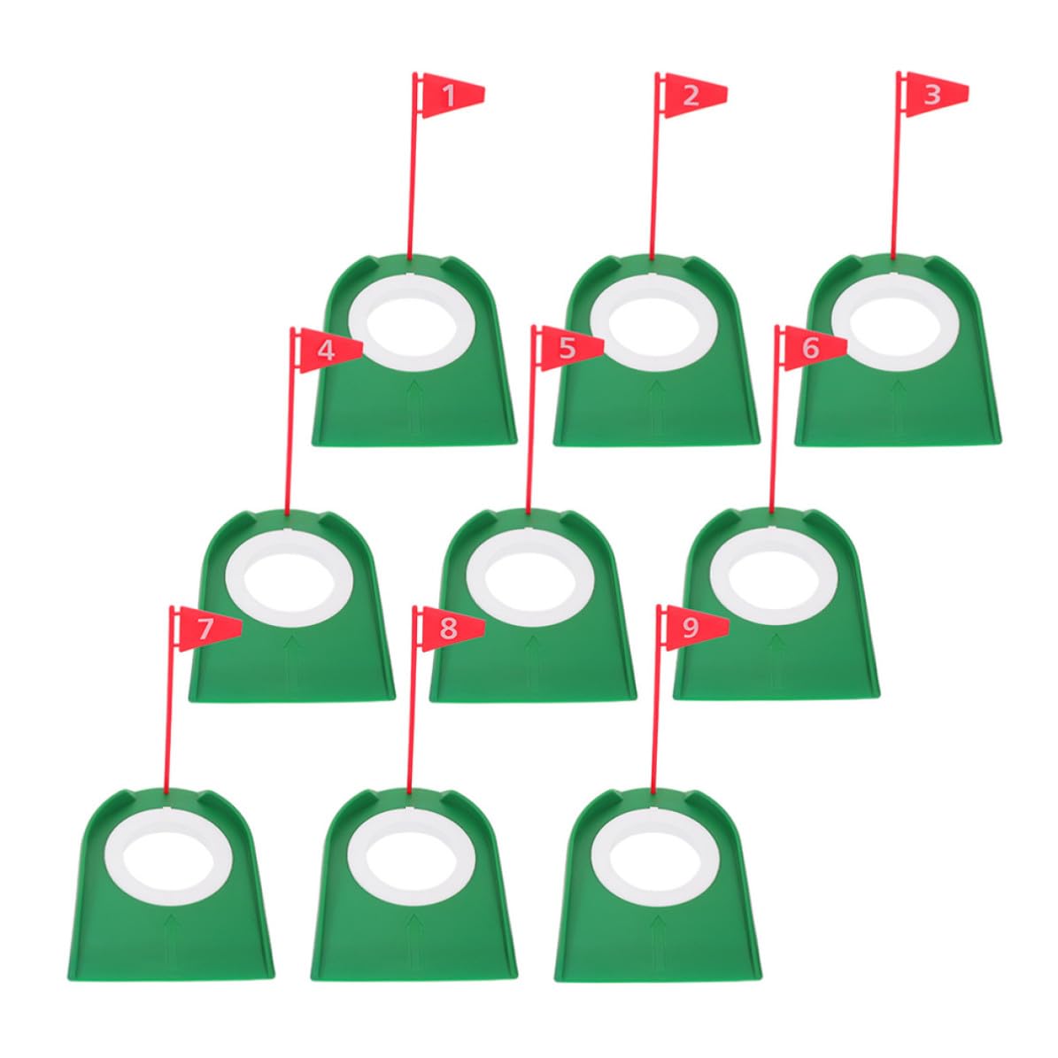 9 Pezzi Tazza di Pratica Golf Numerata, Set, Coppa ABS Verde