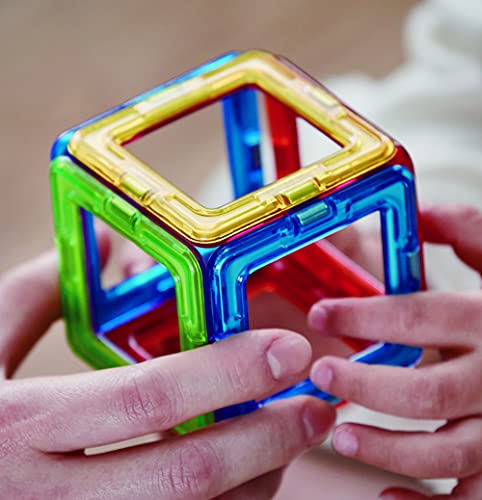 14-piece Magnetic Construction Tiles Toy. STEM Teaching Resource. With 6 Squares and 8 Triangles. Magnetic Tiles For Children Aged 3+. - Lego - Immagine 3