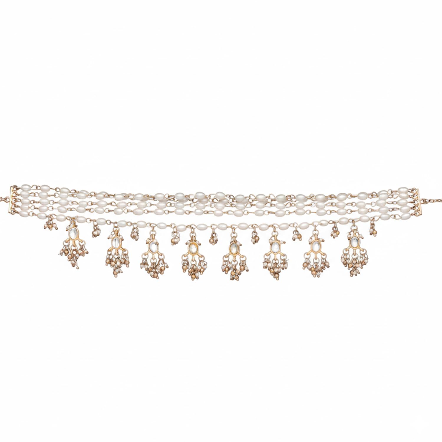 sanjoya BY EVERSTYLISH Hiranya Golden Grace Classic Pearl Choker With Delicate Gold Accents Lightweight Jewelry For Women | Party, Festive, Wedding & Gifting-picture-11