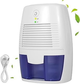 Mini Dehumidifier Small Electric Dehumidifier Compact Quiet Dehumidifier Portable Durable Compact Auto Off Air Dryer Moisture Absorber Purifier 500ml for Home Bedroom Basement Mini Dehumidifier