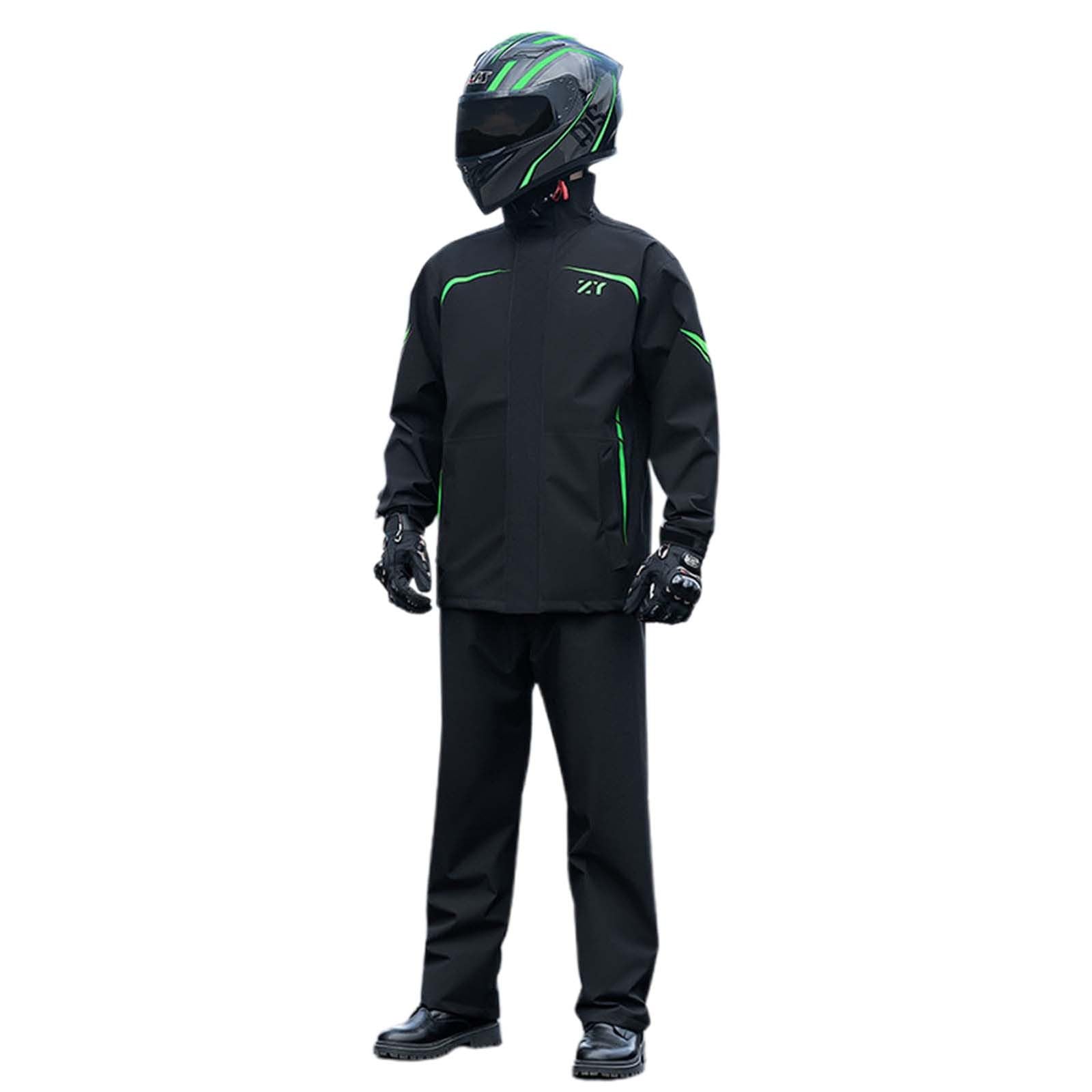 Regenanzug Motorrad Herren Damen Reflektierende Jacke und Hose Wasserdicht Regenanzug Herren Damen Set Wasserdicht 2-teilig Arbeitskleidung Wasserdicht Jacke und Überhose