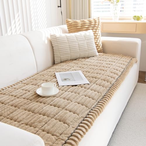 GKXLH Dicke Sofa überzug Waschbar - Neu Weiches Kord Universal Couch überzug 2 3 4 Sitzer, Anti-Rutsch Sofabezug, Gemütlich Sofa Cover Sofa bezug Sofaüberwürfe Möbelschoner für Wohnzimmer (70x70cm)
