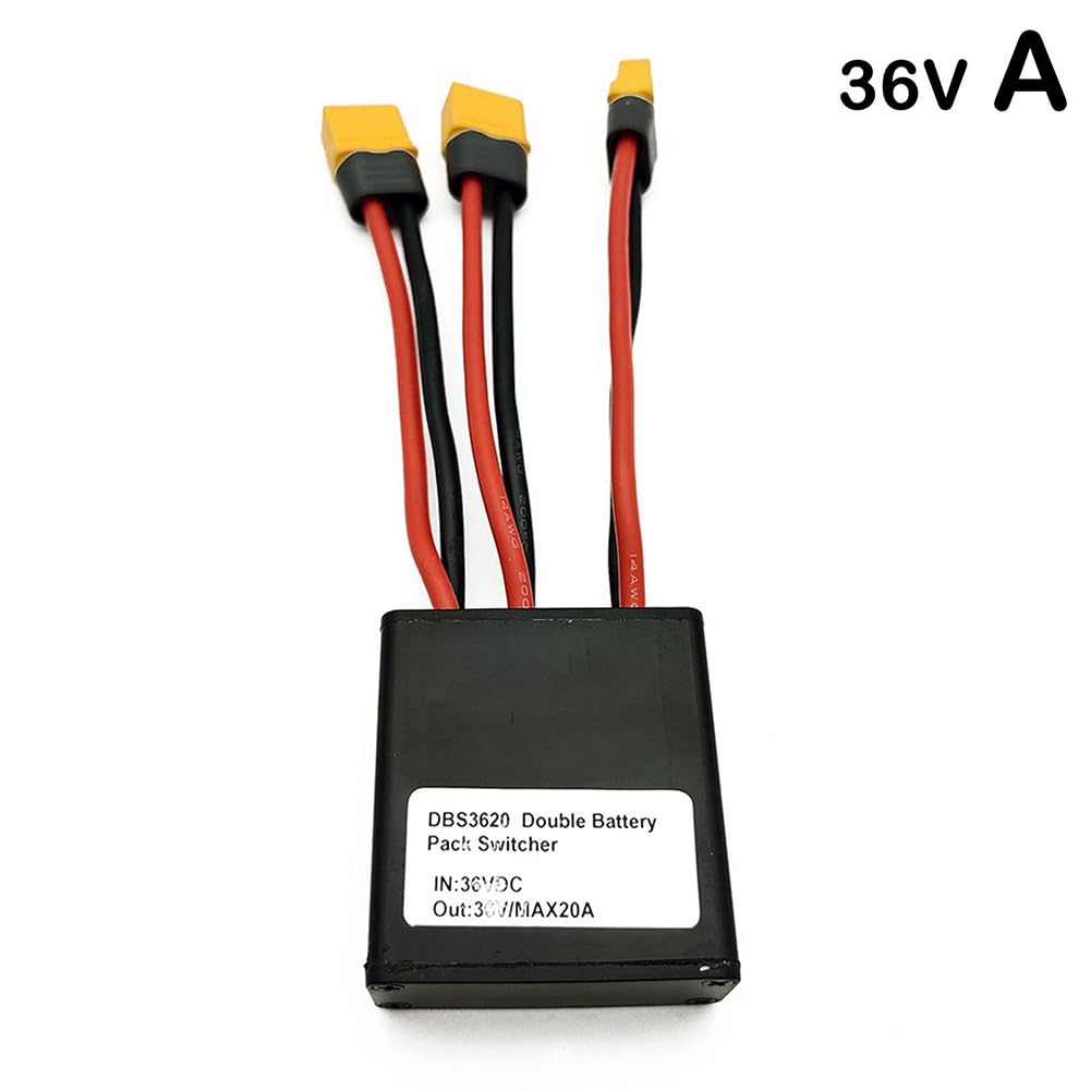 Elvaesther Ebike Double Battery Pack Discharge Converter 36V/8V 20A 500W Maximum Dual Battery Pack Switch Balance Discharger 36V