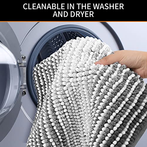 Venuso Badezimmerteppich rutschfest Waschbar Badematte, Chenille badematte rutschfest, Badvorleger für Dusche,Badewanne… – Bild 5