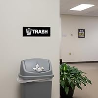 Vista 6 de Letrero básico de basura (negro) - Pequeño paquete de 1