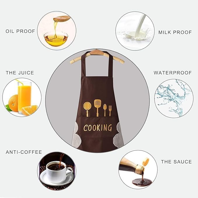 Image of HROY Kitchen Apron for Women & Men with Pocket & Side Towel
