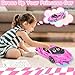 Bloolilies Rc Car, Remote Control Car Toys for Girls Birthday Gifts, 1:18 Pink Transform Robot Toy Cars with 360° Rotating Led Lights & One Button Deformation Transform Toys for Kids 3 4 5 6 7 8+