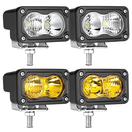 Image of LED Pod Light Yellow Off Road Driving Work Light Bar Cube | 4PCS CREE 3 Inch Light Pods 40W Combo Waterproof Bumper Fog Lights for Truck Pickup ATV UTV SUV 4x4 Motorcycle Boat