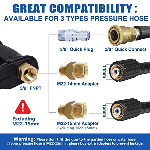MEKOH Short Pressure Washer Gun, 4000 PSI High Power Washer Spay Gun