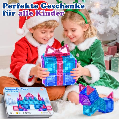 Kaysaitoy Magnetische Bausteine 40PCS Mini Magnetbausteine Reiseset Spiel – Ansicht 6
