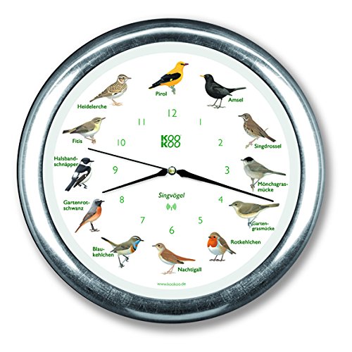 Preisvergleich Produktbild KOOKOO Singvogel Weissgold RC Funkquarzwerk