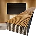 PrimeZone Wood Acoustic Wall Panels - 8 PCS 94.5" x 23.6" (124 sq ft) 3D Fluted Slat Sound Proof Wall Paneling, Sound Absorbing & Noise Reduction Interior Decor Panels for Living Room, Bedroom, Teak