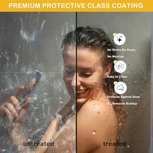 Image of Framed Shower Door 44-48 inch Wx72 inch H - Glass Shower Door, Aluminum Full-Frame, Double Sliding Shower Glass Door, 8mm Tempered Glass, Brushed Silver, Easy-Clean