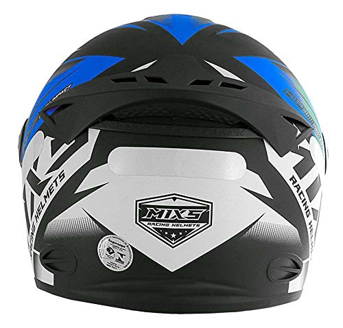 Capacete Moto MX2 Storm Preto com azul Brilhante 58