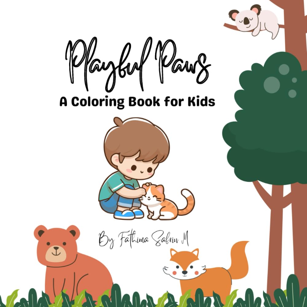 Playful Paws: A coloring book for kids