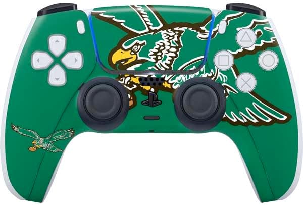 Skinit Decal Gaming Skin Compatible with PS5 Controller - Officially Licensed NFL Philadelphia Eagles Retro Logo Design