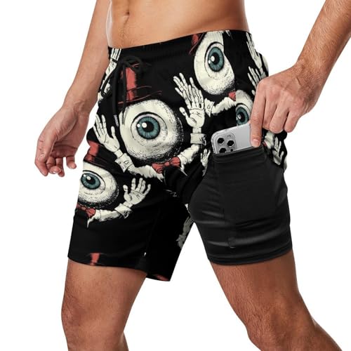 Evil Eye Gentleman Beach Shorts for Men Swim Trunks Quick Dry Swim Shorts with Compression Liner Pocket2