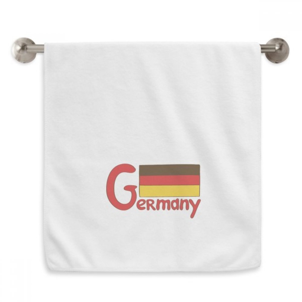 Serviette Allemagne motif diadème rouge 13x29 pouces blanche en coton moelleux pour le visage
