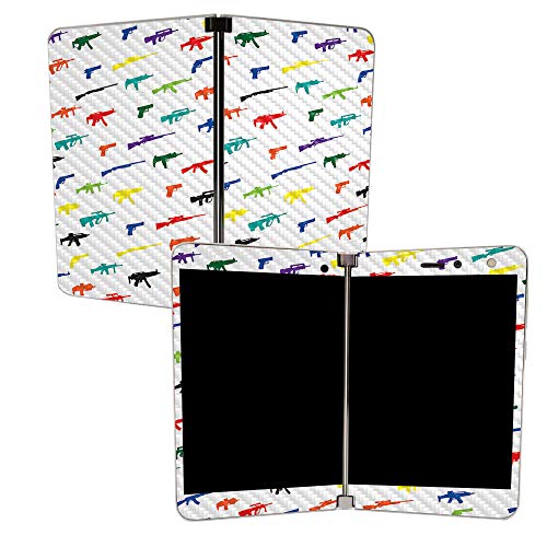 Image of MIGHTY SKINS MightySkins Carbon Fiber Skin for Microsoft Surface Duo - Fun Guns | Protective, Durable Textured Carbon Fiber Finish | Easy to Apply, Remove, and Change Styles | Made in The USA