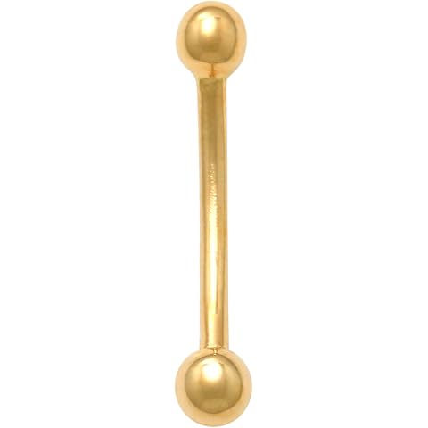 ANYGOLDS 14k Real Solid Gold Plain Ball Curved Barbell Earring – 16guage Piercing Jewelry for Eyebrow, Lip, & Multiple Ear Piercings - Perfect for Minimalist Design - Sold as a Single