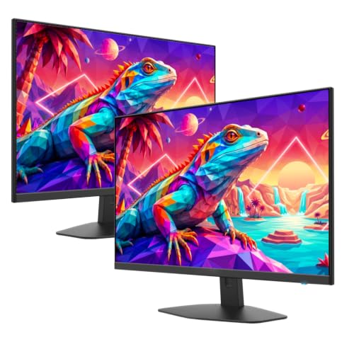 2X Pack - 24 Inch Monitor FHD 100Hz Computer Monitor HDMI X2 100% sRGB Build-in Speakers Wall Mount Tilt Professional and Gaming Monitor Machine Black 2026 2X Pack