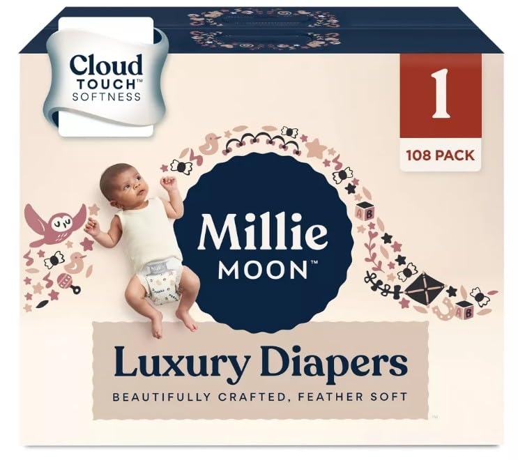 Millie Moon Luxury Diapers - (Size 1 and Count 108)