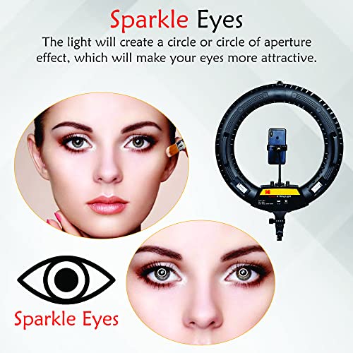 KODAK R7 20 Ring Light with Flexible Smartphone Holder, DSLR Camera Holder, Double Side Mirror, Wire amazinggiftidea-com