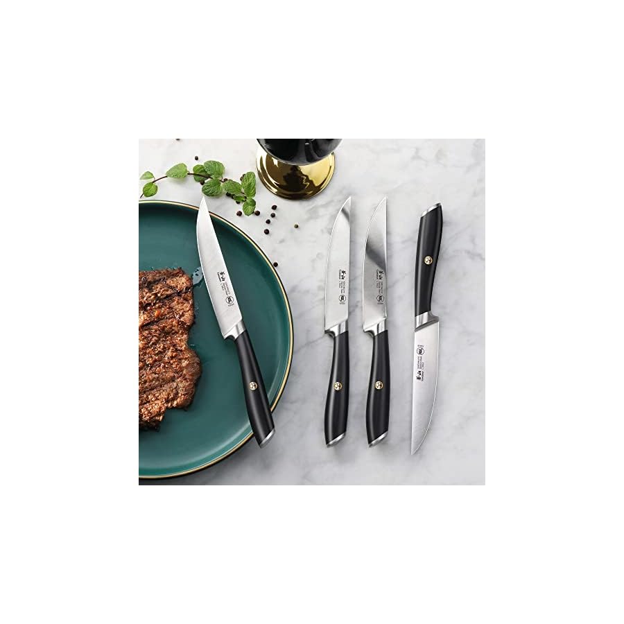 Cangshan-L-Series-1026931-German-Steel-Forged-4-Piece-Fine-Edge-Steak-Knife-Set-Black Cangshan L Series 4-Piece Fine-Edge Steak Knife Set, Forged German Steel, Black, 1026931