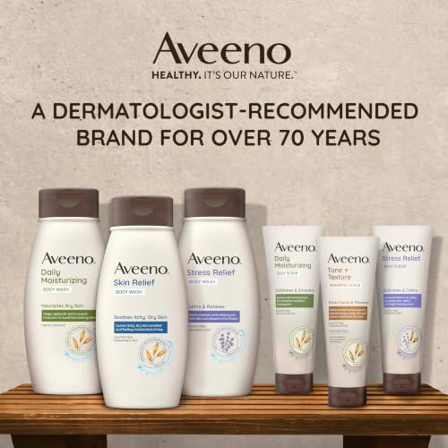 Image of Aveeno Daily Moisturizing Body Scrub, Exfoliating Body Wash for Smoother, Healthier Looking Skin, Soothing Prebiotic Oat Formula, Sulfate-Free, Soap-Free & Dye-Free, 8 oz