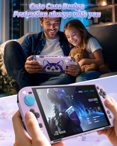 Image of Switch 2 Cute Case Protector, Dockable Cover Shell for Nintendo 2 | Cute Cat Case for Nintendo Switch 2 with Screen Protector and Thump Grip, Hard PC Cartoon Protective Case Accessories
